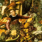 Market Woman  with Vegetable Stall Pieter Aertsen